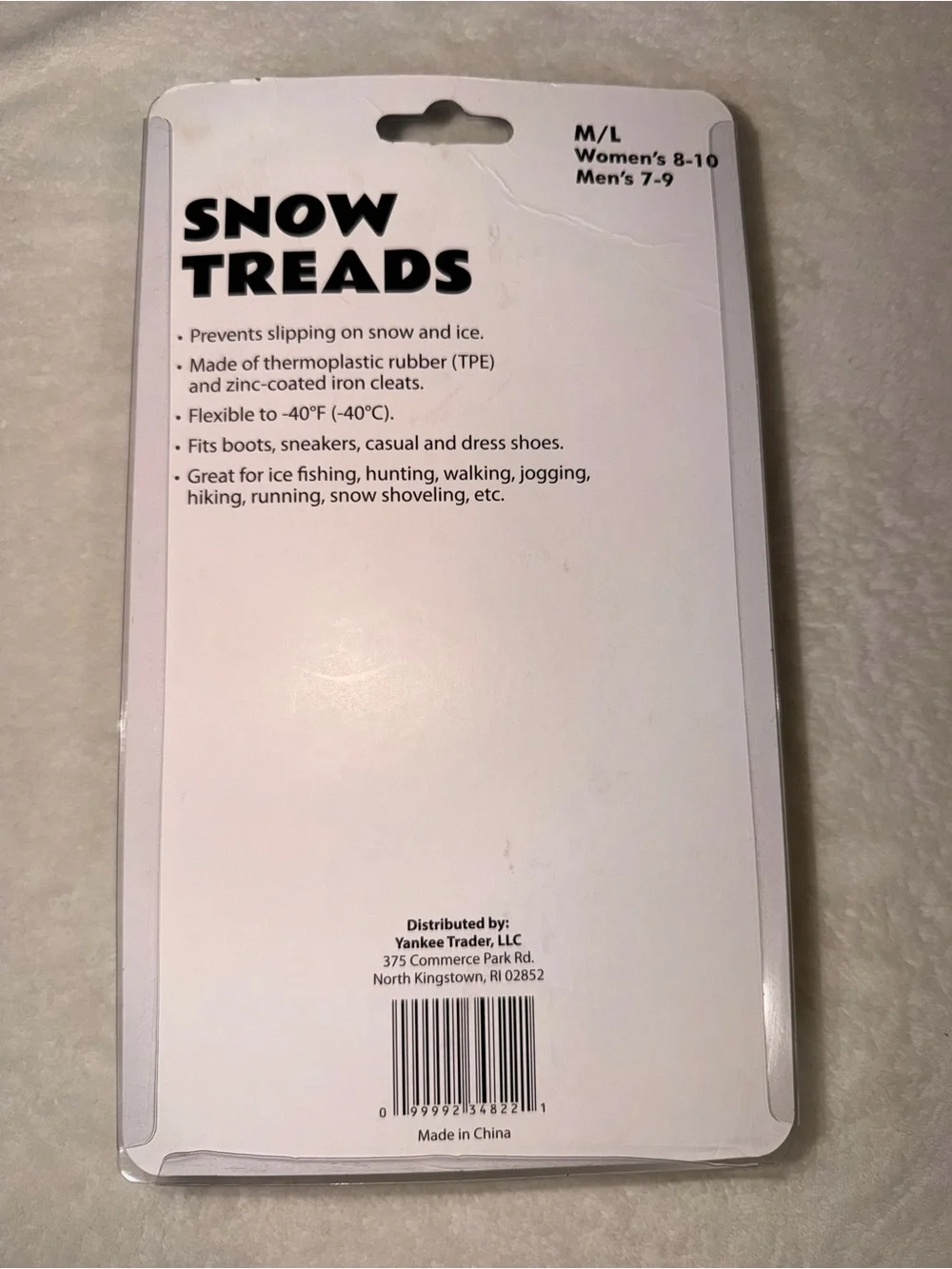 Snow Treads Ice Cleats Traction Grips M/L Women 8-10 Men 7-9 New